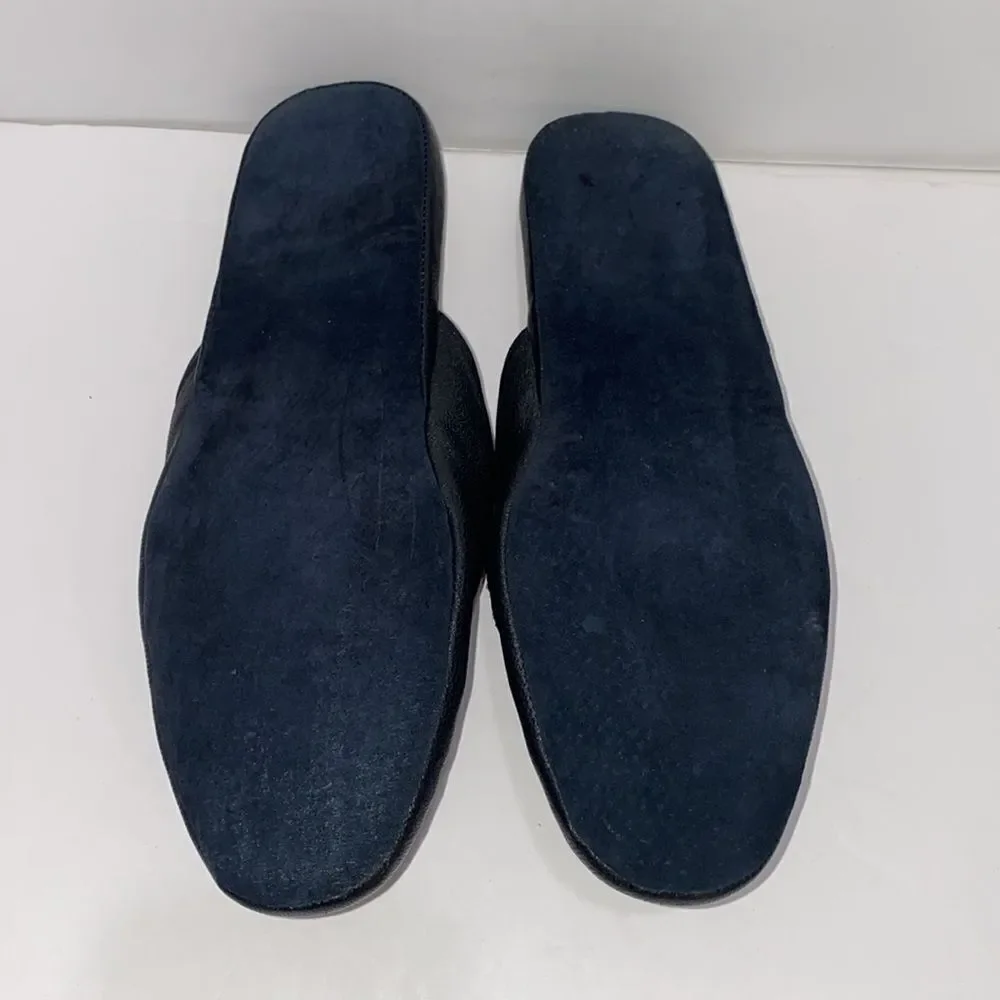 John Weitz Hand Crafted All Leather Men’s Black Slipper Size 14